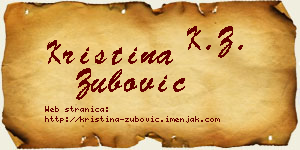 Kristina Zubović vizit kartica